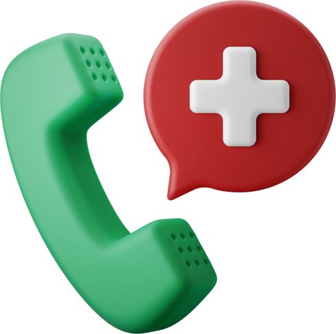 emergency medical help call center 3d icon illustration